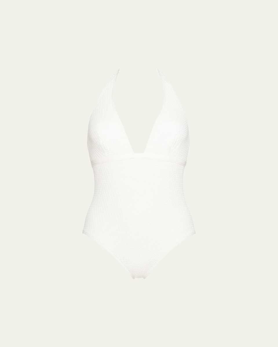 Sophisticated Halter One-Piece Swimsuit